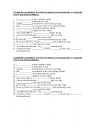 English Worksheet: present simple or progressive