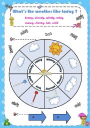 English Worksheet: Weather wheel