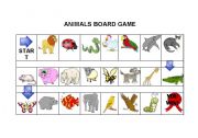 English Worksheet: Animals Board Game