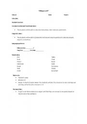 English worksheet: Lesson Plan