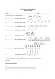 English Worksheet: demostratives