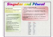 English Worksheet: Singluar vs. Plural and Nouns that come only in Plural