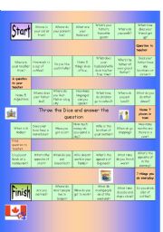 English Worksheet: Revision Game 