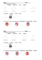 English Worksheet: Traffic signs