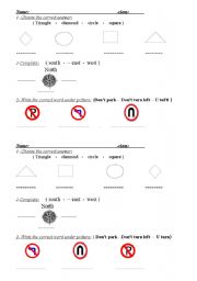 English worksheet: Traffic signs