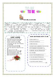 English Worksheet: TO BE EASY PRACTICE