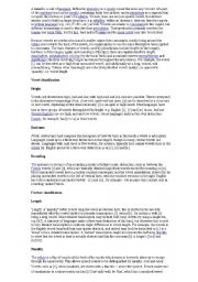 English Worksheet: A vowel is a unit of language