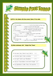 English Worksheet: simple past tense