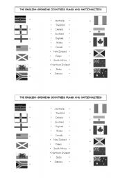 English Worksheet: English-speaking countries flags