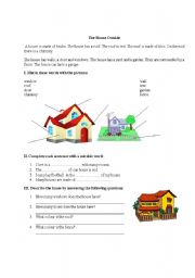 English worksheet: The House Outside