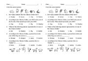 Chinese zodiac worksheet