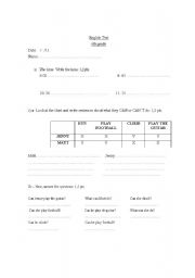 English worksheet: Test for 6th grade