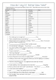 English Worksheet: How do you say it?  Better than 