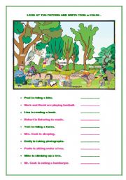 English Worksheet: present continous with an excellet picture !!!