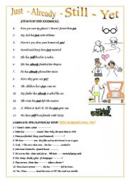 English Worksheet: just,already,still,yet,been,gone,superlative adjectives in the PRESENT PERFECT