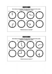 English Worksheet: WHAT TIME IS IT?