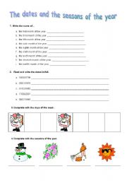 English Worksheet: Dates and seasons