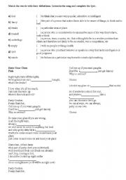 English worksheet: Raise your glass - Pink