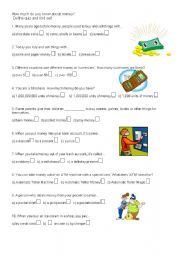 English Worksheet: Money Quiz, fun with pictures