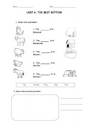 English Worksheet: FARM ANIMALS HOMES