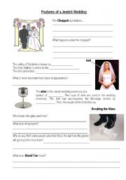 English Worksheet: Jewish Weddings