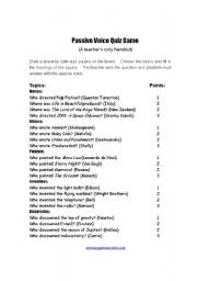 English Worksheet: PASSIVE VOICE