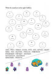 English worksheet: bubbles