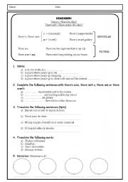English Worksheet: There is / there are