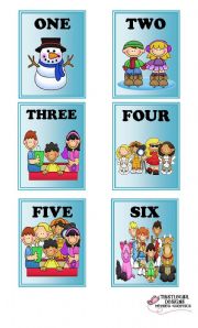 English Worksheet: 1 to 10 cards.