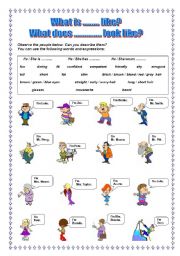 English Worksheet: Talking about peoples personality and physical description