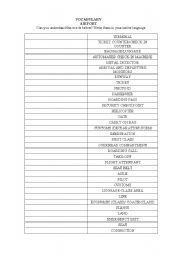 English Worksheet: Airport Vocabulary