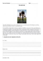 English Worksheet: Film the blind side