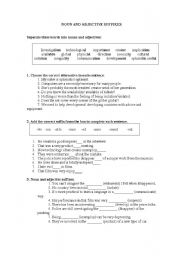 English Worksheet: Nominal and adjectival suffixes