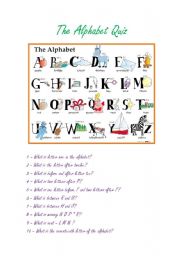 English Worksheet: The alphabet quiz