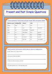 English Worksheet: Present and past simple questions