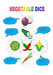 English Worksheet: vegetable dice