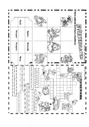 English Worksheet: INVERTEBRATE ANIMALS