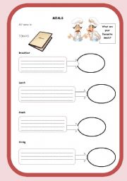 English Worksheet: Meals