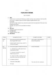 English worksheet: lesson plan