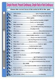 MIXED VERBS: Simple Present - Present Continuous - Simple Past or Past Continuous