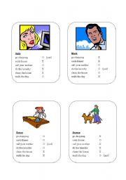 English Worksheet: Present Perfect Character Cards and Interview Sheet