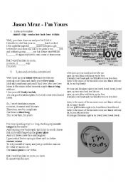 English Worksheet: Im Yours Jason Mraz