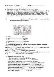 English Worksheet: 4th juniorstest