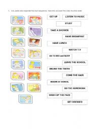 English Worksheet: Daily Routine 