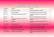 English Worksheet: phrasal verbs part (2)