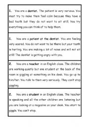 English Worksheet: Role Play Scenarios Part 1