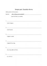 English worksheet: Simple past: Question forms