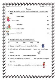 English Worksheet: pronouns
