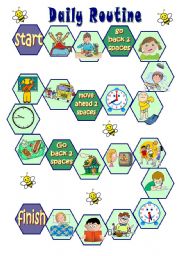 English Worksheet: Daily Routine - Board Game