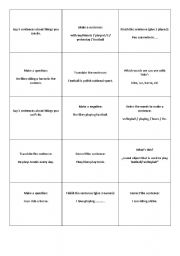 English Worksheet: game cards 